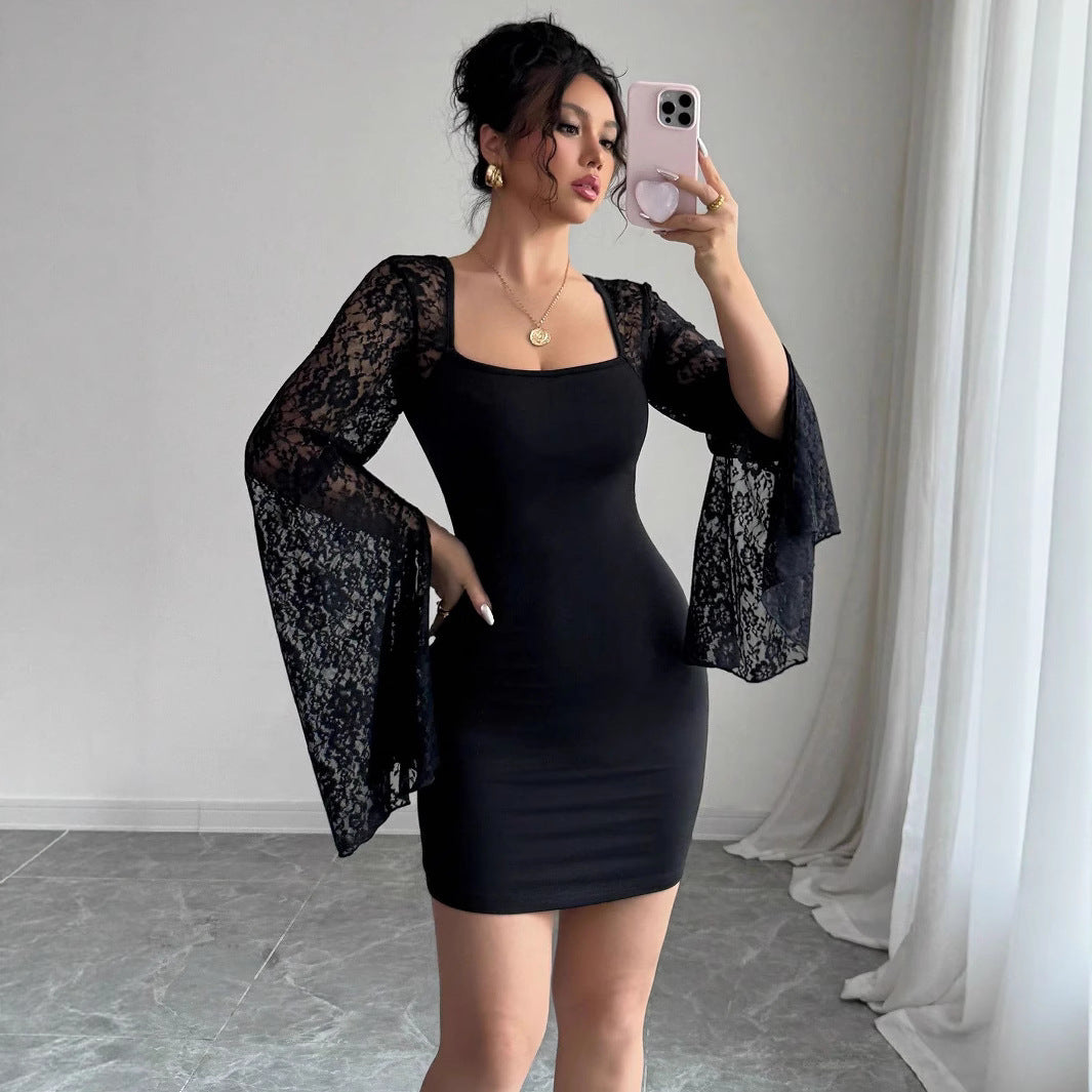 The Lace Bell-Sleeve Mini