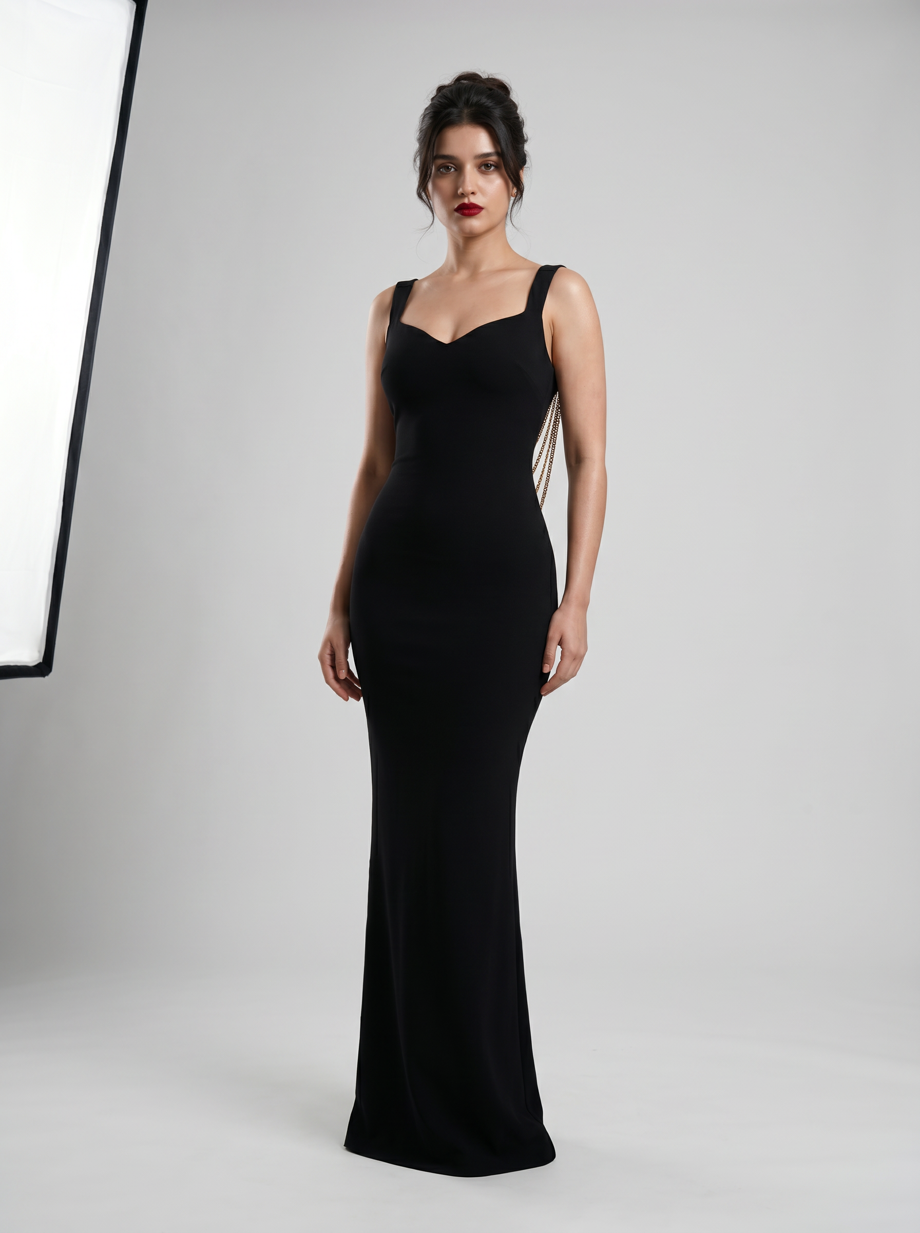The Onyx Cascade Gown