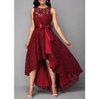 The Raised-Lace Asymmetric Dress