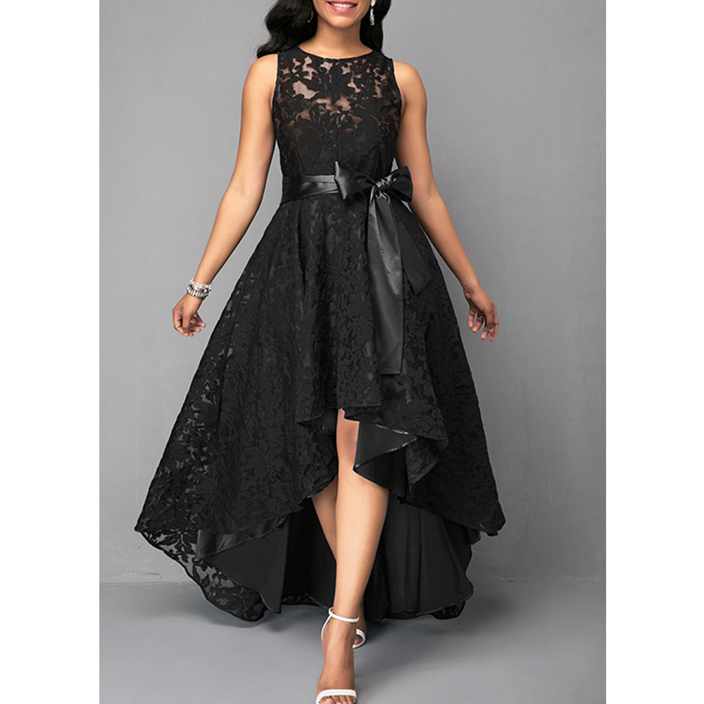 The Raised-Lace Asymmetric Dress