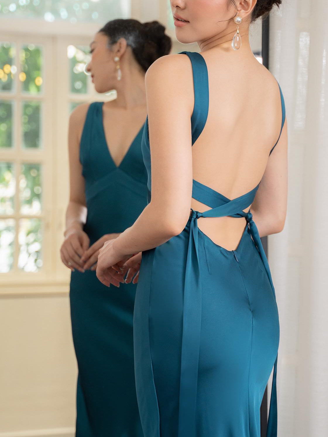 The Azure Open-Back Gown