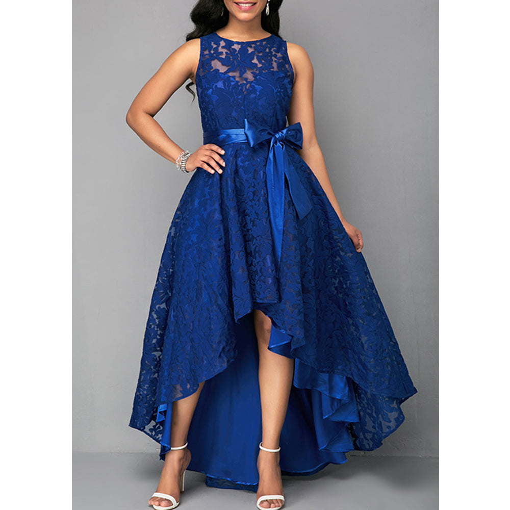 The Raised-Lace Asymmetric Dress