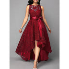 The Raised-Lace Asymmetric Dress