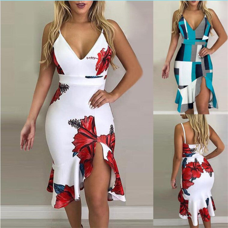 The Printed Halter Midi