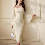 The Lace Bell-Sleeve Midi