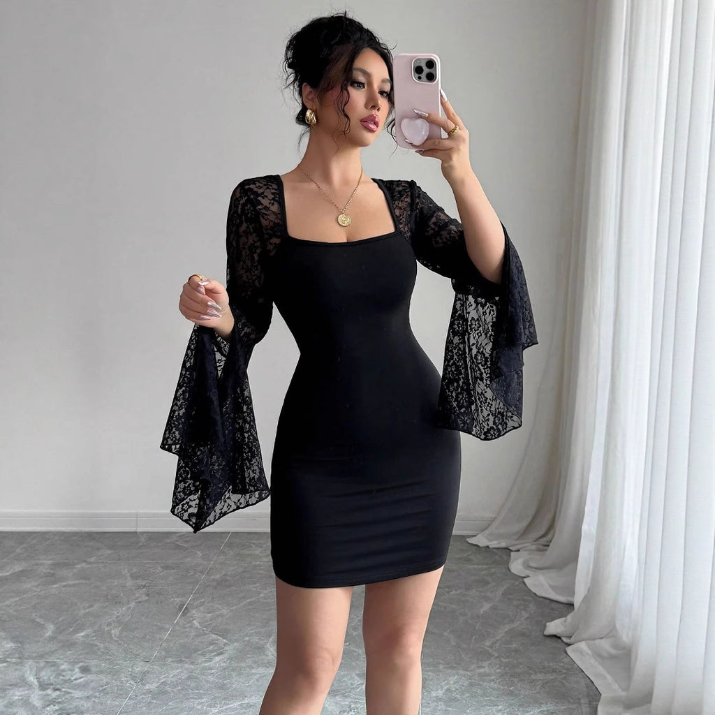 The Lace Bell-Sleeve Mini