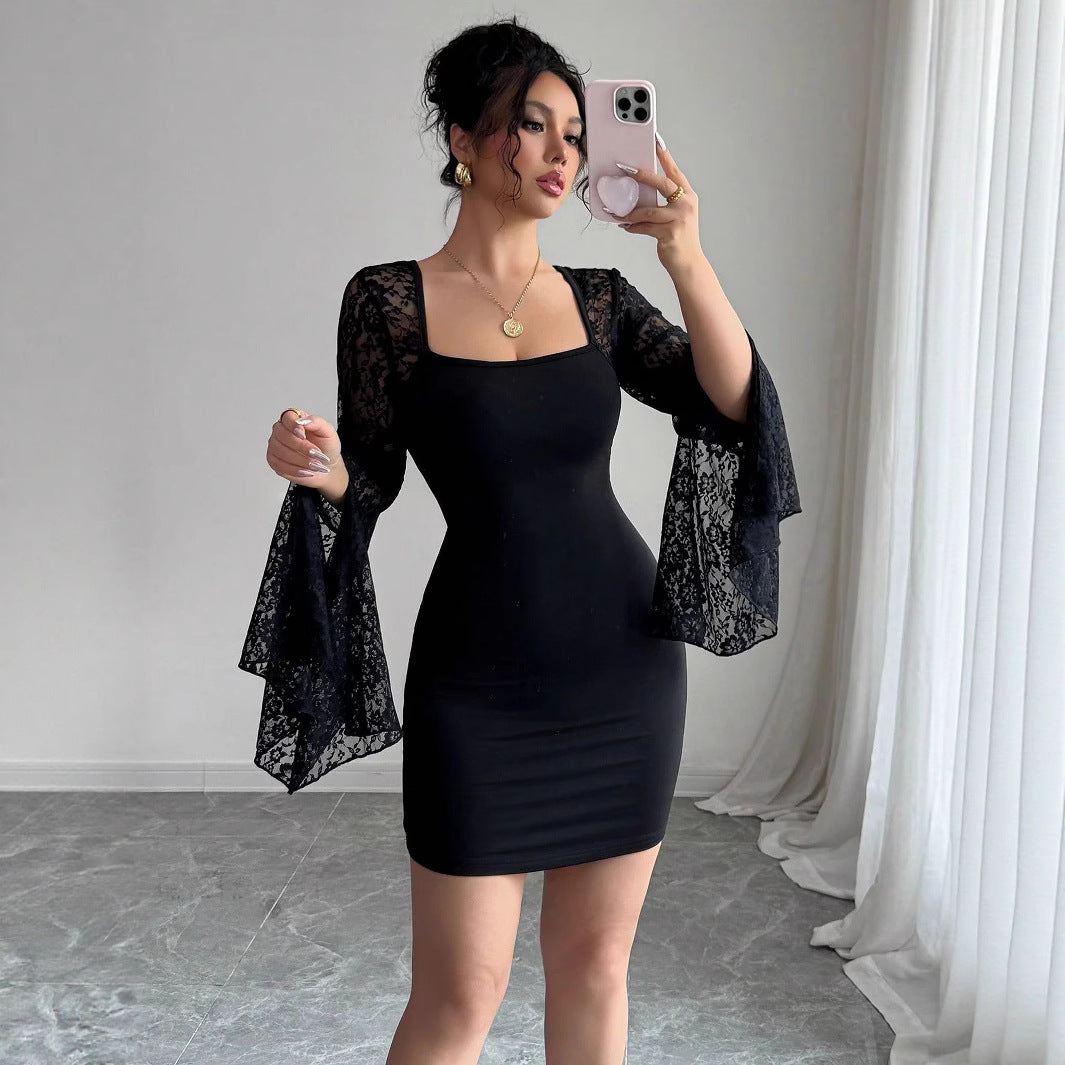 The Lace Bell-Sleeve Mini