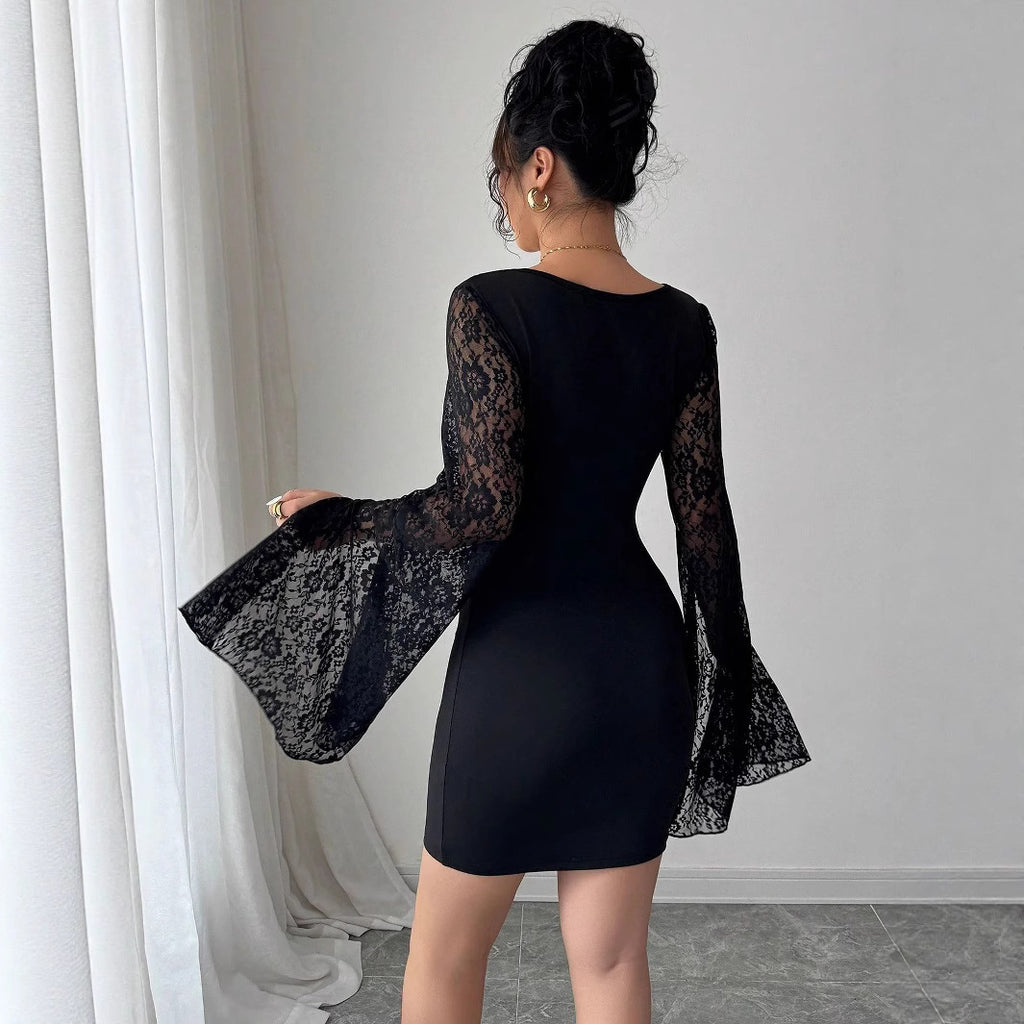 The Lace Bell-Sleeve Mini